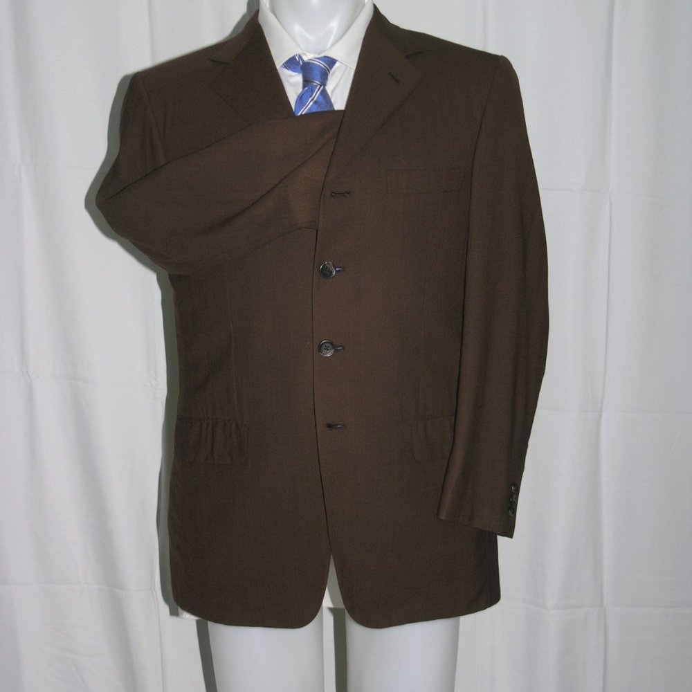 Brioni Celio Escorial Wool Solid Brown Custom Fou… - image 4